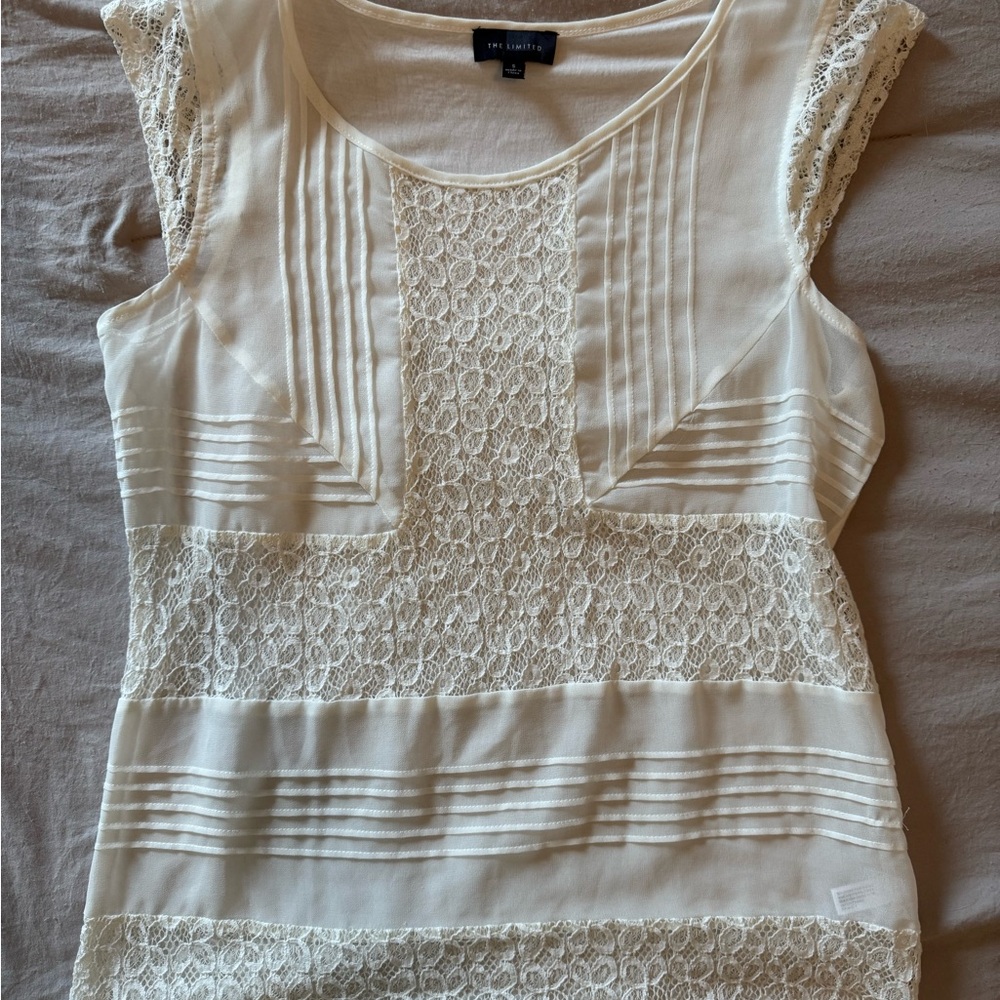 The Limited Cream Lace Blouse